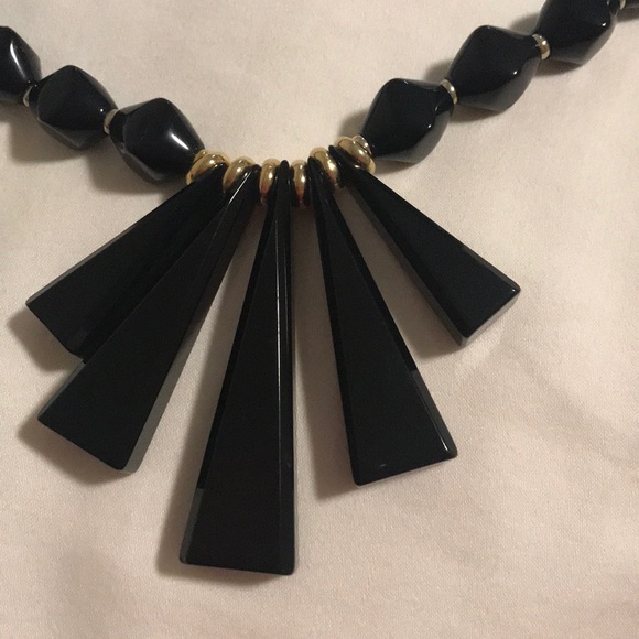 Black and gold  Statement necklace - Picture 2 of 4